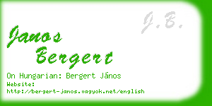 janos bergert business card